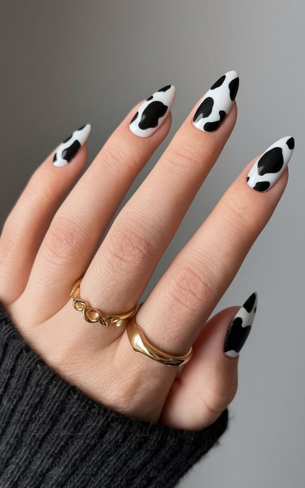 Simple Spring Black and White Cow Print