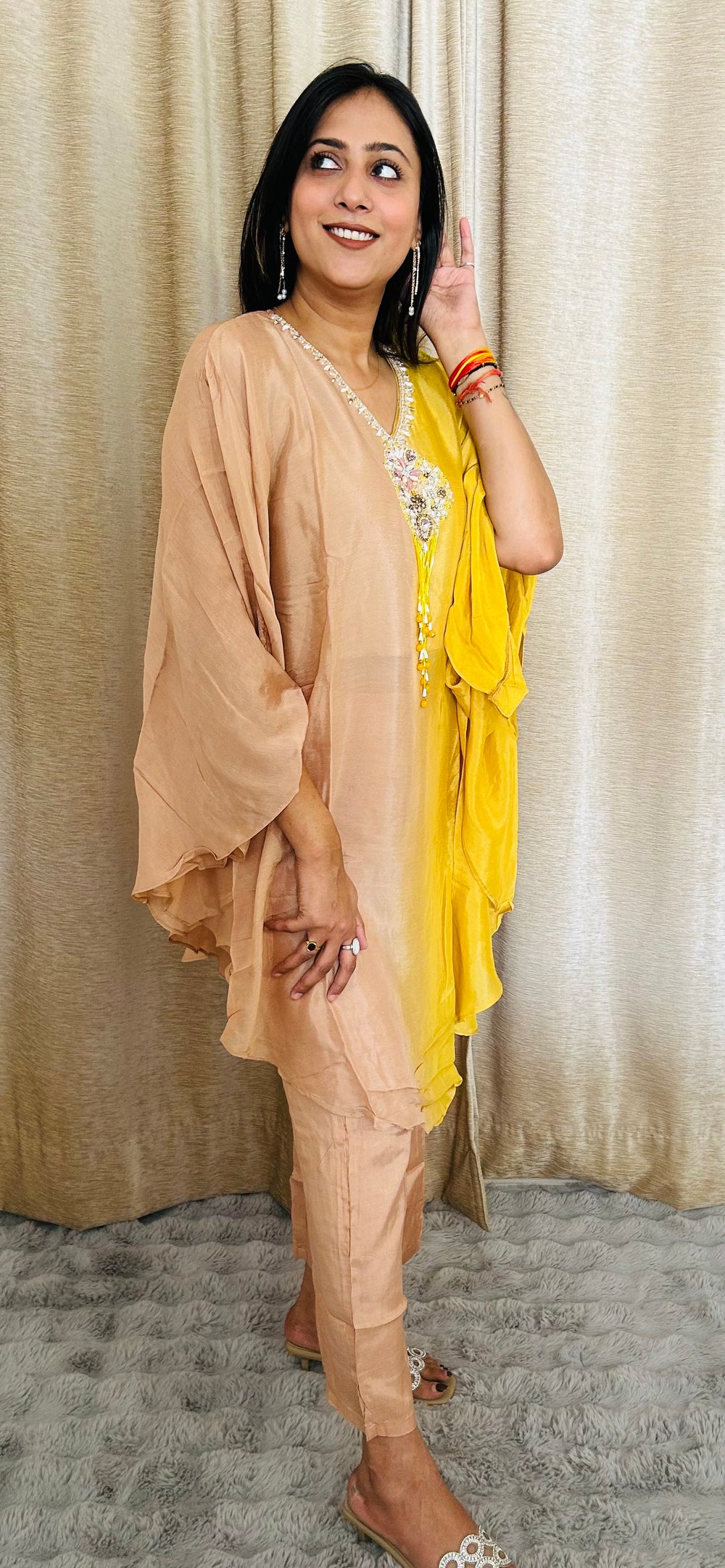Sunkissed Ombre Kaftan Kurta Set
