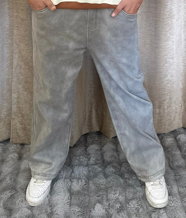 Gray Relaxed-Fit Pants