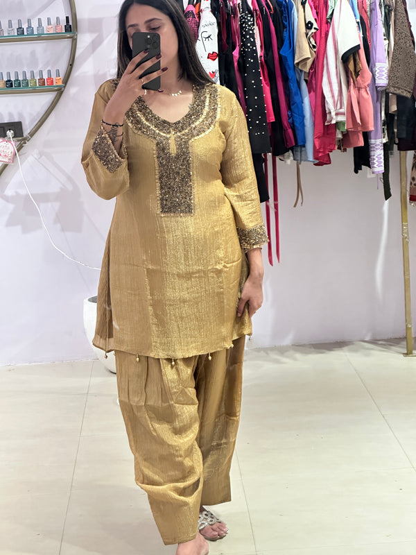 Golden Grace Farshi Co-ord Set