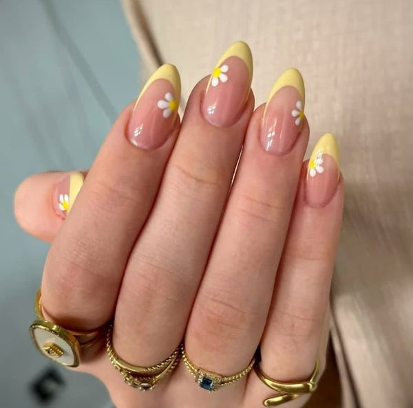 White floral yellow french