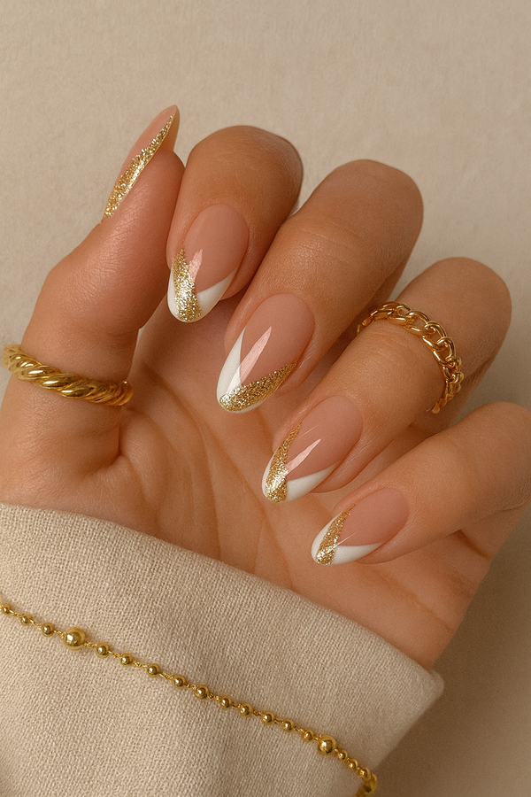 white and glitter